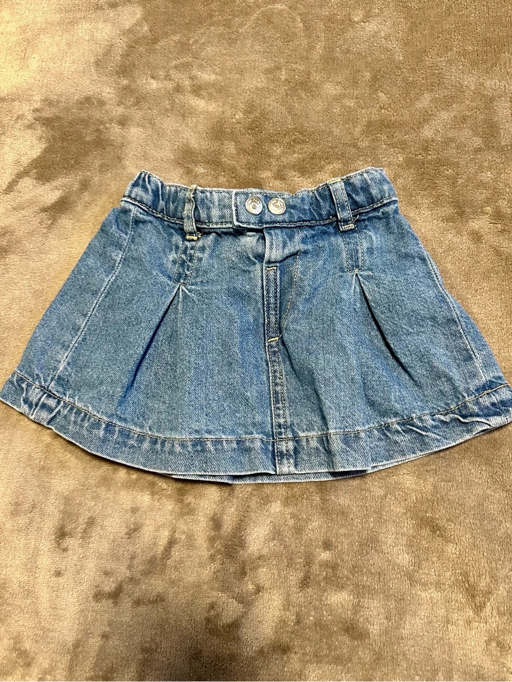 Zara Girls Blue Denim Pleated Skirt